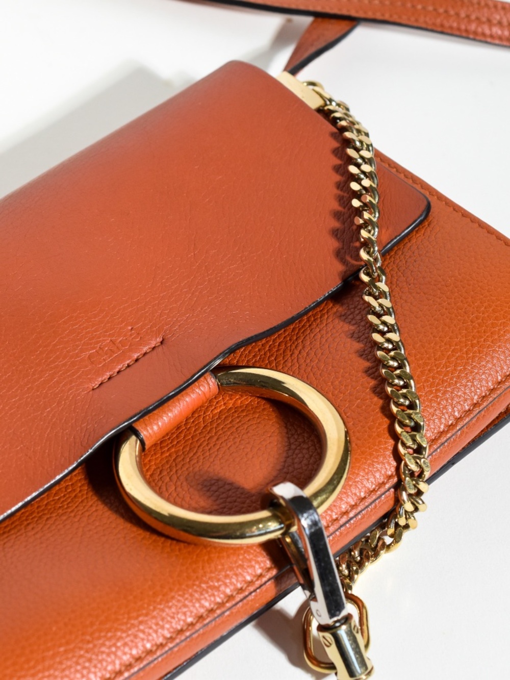 Chloé Small Faye Shoulder Bag Cognac / Brown Calfskin Leather - Picture 2 of 16
